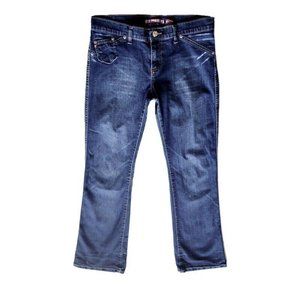 US Polo Bootcut Mid Rise Jeans 9/10 Womens Blue Dark Wash Pockets Lightweight